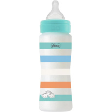 CHICCO Láhev kojenecká Well-being silikon 330ml kluk CHICCO Láhev kojenecká Well-being silikon 330ml kluk