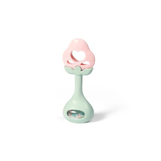 BABYONO Chrastítko s kousátkem Strawberry 3m+