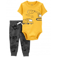 CARTER'S Set 2dílný body kr. rukáv, tepláky Yellow Transport kluk NB CARTER'S Set 2dílný body kr. rukáv, tepláky Yellow Transport kluk NB