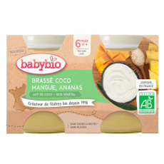 BABYBIO Brassé z kokosového mléka mango ananas 2x 130 g