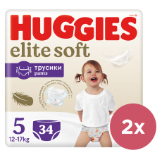 2x HUGGIES® Kalhotky plenkové jednorázové 5 Extra Care Pants (12-17 kg) 34 ks