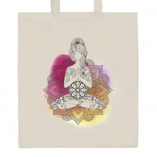Bavlněná nákupní taška přírodní s potiskem New Baby Mandala