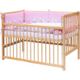 Scarlett Dětská postýlka s kompletní výbavou Scarlett 120 x 60 cm - Toro - růžová
