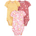 CARTER'S Body krátký rukáv Pinkyellow dívka LBB 3ks NB/ vel. 56