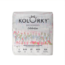 KOLORKY Ekoplenky jednorázové Day moments, Celebration, L (8-13 kg), 27 ks KOLORKY Ekoplenky jednorázové Day moments, Celebration, L (8-13 kg), 27 ks