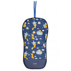 SENSILLO Podložka do kočárku Velvet navy - lišky SENSILLO Podložka do kočárku Velvet navy - lišky