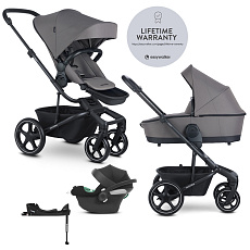 EASYWALKER SET Kočárek 4v1 Harvey⁵ Pebble Grey LITE RWS + CYBEX Aton B2 i-Size + základna