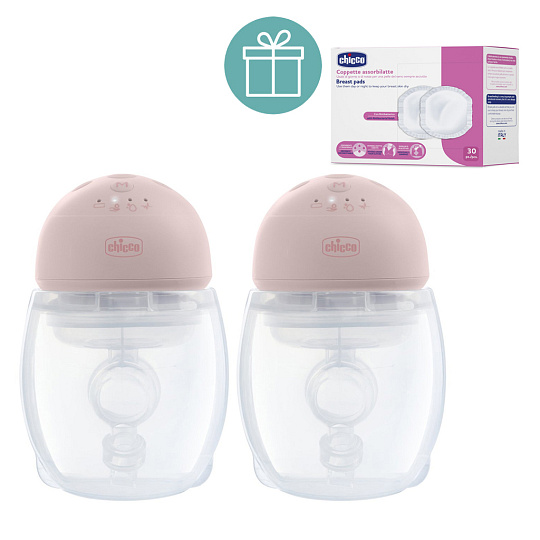 CHICCO Odsávačka mateřského mléka elektrická Hands-free Duo + CHICCO Vložky do podprsenky 30ks CHICCO Odsávačka mateřského mléka elektrická Hands-free Duo + CHICCO Vložky do podprsenky 30ks