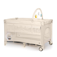 Asalvo COMPLET DUO cestovní postýlka s druhým dnem a hrazdičkou, owl