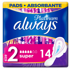 ALWAYS Platinum Ultra Super Plus Vložky hygienické 14 ks ALWAYS Platinum Ultra Super Plus Vložky hygienické 14 ks