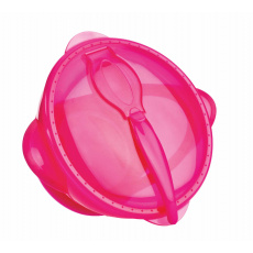NUBY Miska s přísavkou víčkem a lžičkou 6 m+ růžová NUBY Miska s přísavkou víčkem a lžičkou 6 m+ růžová
