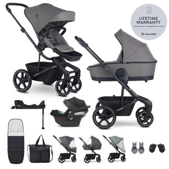 EASYWALKER SET Kočárek 4v1 Harvey⁵ Pebble Grey XXL RWS + CYBEX Aton B2 i-Size