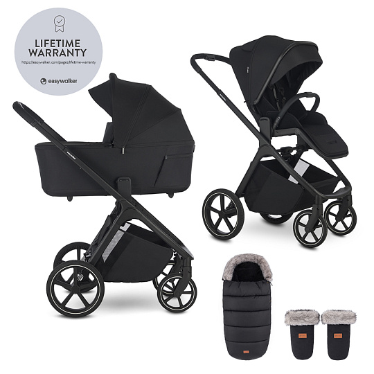 EASYWALKER Set kočárek 2v1 Zoey Go Pure Black XL s příslušenstvím EASYWALKER Set kočárek 2v1 Zoey Go Pure Black XL s příslušenstvím