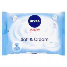 NIVEA Baby Soft&Cream 20 ks - vlhčené ubrousky NIVEA Baby Soft&Cream 20 ks - vlhčené ubrousky