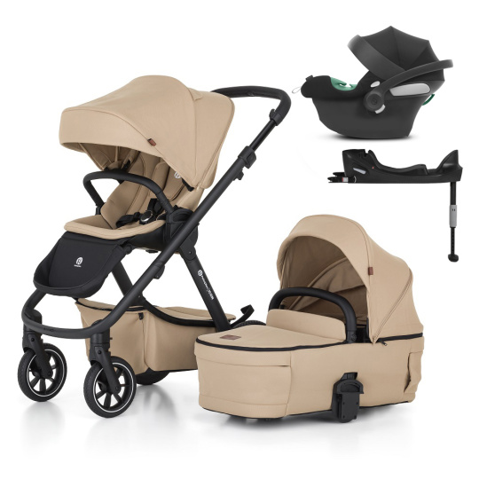 PETITE&MARS SET Kočárek 4v1 ICON Mocha Beige LITE RWS + CBX By CYBEX Aton B2 i-Size