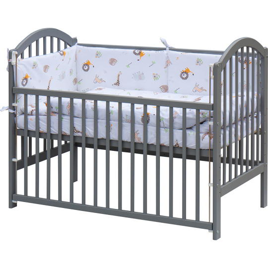 Scarlett Dětská postýlka s kompletní výbavou Scarlett 120 x 60 cm šedá - Gona Scarlett Dětská postýlka s kompletní výbavou Scarlett 120 x 60 cm šedá - Gona