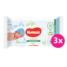 3x HUGGIES® Ubrousky vlhčené Biodegradable 48 ks