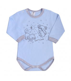 Kojenecké body s dlouhým rukávem New Baby Kamarádi modré Kojenecké body s dlouhým rukávem New Baby Kamarádi modré