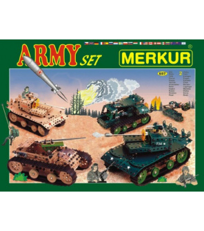 Stavebnice MERKUR Army Set 657ks 2 vrstvy v krabici 36x27x5,5cm Stavebnice MERKUR Army Set 657ks 2 vrstvy v krabici 36x27x5,5cm
