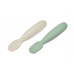První trénovací lžičky silikonové 2 ks Sage Green / Velvet Grey