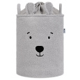 Sipo Koš na hračky Premium Bouclé se šňůrkou / 43 l, Bear (Grey)