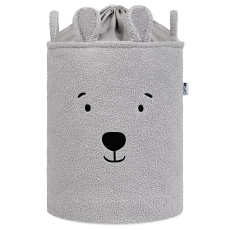 Sipo Koš na hračky Premium Bouclé se šňůrkou / 43 l, Bear (Grey)