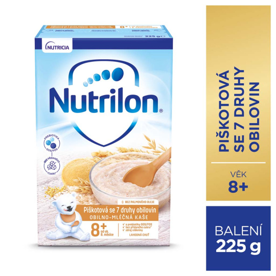 NUTRILON Pronutra® Piškotová kaše se 7 druhy obilovin 225g, 8+