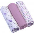 BABYONO Pleny mušelínové Super soft 3 ks fialové