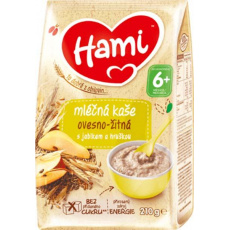 HAMI Mléčná kaše ovesno-žitná s jablkem a hruškou 210 g, 6+ HAMI Mléčná kaše ovesno-žitná s jablkem a hruškou 210 g, 6+