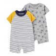 CARTER'S Overal letní krátký rukáv YellowNavy chlapec 2ks NB/vel. 56
