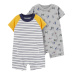 CARTER'S Overal letní krátký rukáv YellowNavy chlapec 2ks NB/vel. 56