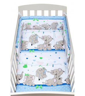 2-dílné ložní povlečení New Baby 100/135 cm modré se sloníky 2-dílné ložní povlečení New Baby 100/135 cm modré se sloníky