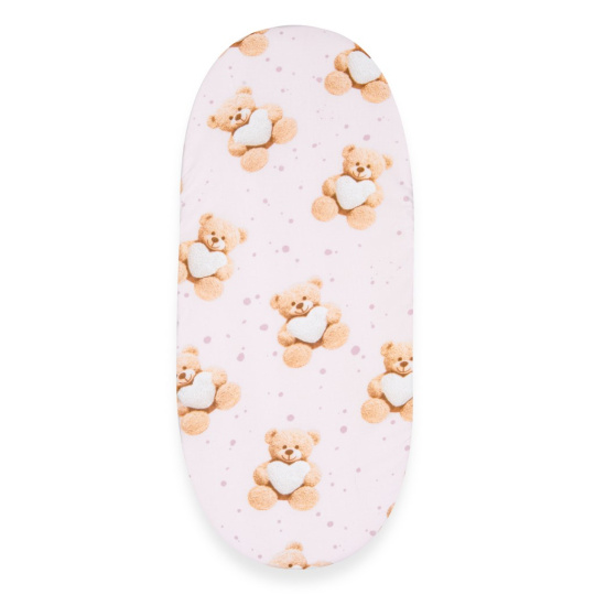 Bavlněné prostěradlo do kočárku New Baby Love Teddy Bear 35x75cm pink