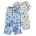 CARTER'S Overal letní krátký rukáv Grey Ocean chlapec LBB 2ks NB/ vel. 56