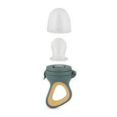 PETITE&MARS Dudlík silikonový na krmení Fruzi Green&Ochre 6m+