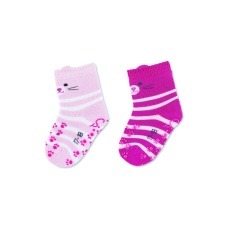 STERNTALER Ponožky protiskluzové Kočka ABS 2ks v balení 3D ouška rosa dívka vel. 21/22 cm- 18-24 m STERNTALER Ponožky protiskluzové Kočka ABS 2ks v balení 3D ouška rosa dívka vel. 21/22 cm- 18-24 m
