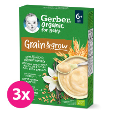 3x GERBER Organic Kaše nemléčná s příchutí vanilky 200 g 3x GERBER Organic Kaše nemléčná s příchutí vanilky 200 g