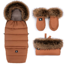 COTTONMOOSE Set zimní fusak, rukavice a rukávník Combi Yukon Amber