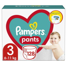 PAMPERS Pants Kalhotky plenkové jednorázové 3 (6-11 kg) 128 ks - MEGA PACK