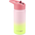 SKIP HOP Láhev s brčkem nerezová Wander - ombré pink, 450ml