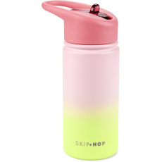 SKIP HOP Láhev s brčkem nerezová Wander - ombré pink, 450ml SKIP HOP Láhev s brčkem nerezová Wander - ombré pink, 450ml