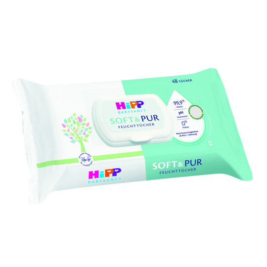 HiPP Babysanft Ubrousky čistící vlhčené Soft & Pur 48 ks