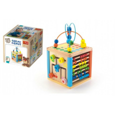 Kostka edukační dřevěná Wooden Toys v krabici 21x21x21cm 2+