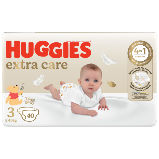 HUGGIES® Pleny jednorázové Extra Care 3 (6-10 kg) 40 ks