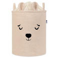 Sipo Koš na hračky Premium Bouclé se šňůrkou / 43 l, Bear (Beige)