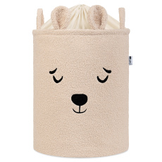 Sipo Koš na hračky Premium Bouclé se šňůrkou / 43 l, Bear (Beige)