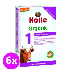 6x HOLLE Bio Dětská mléčná výživa 1 počáteční