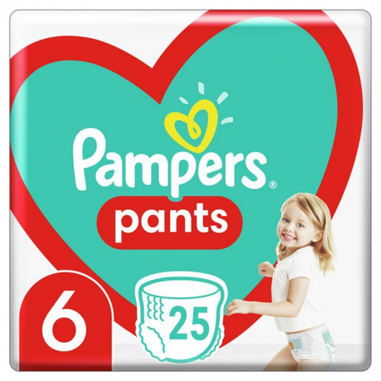 PAMPERS Pants Kalhotky plenkové jednorázové 6 (15 kg+) 25 ks