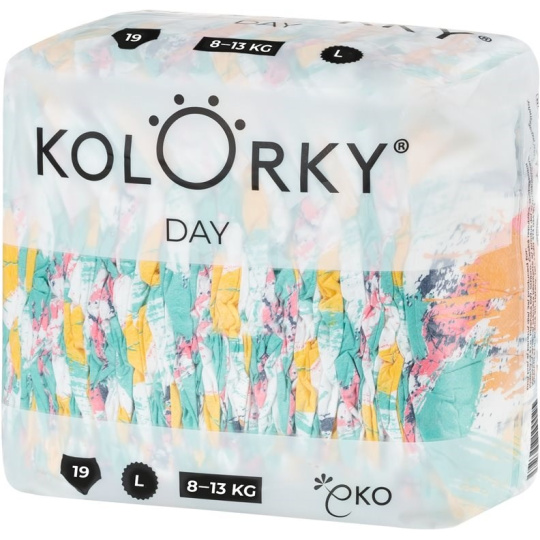 KOLORKY DAY Pleny jednorázové eko, štětec L (8-13 kg) 19 ks