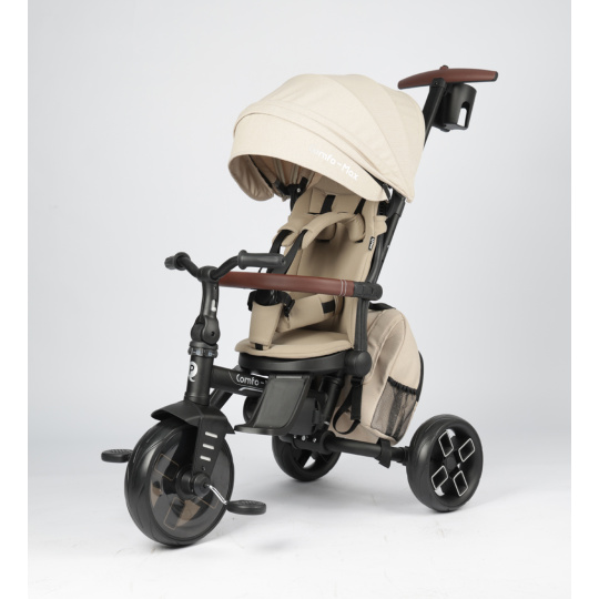 QPLAY Tříkolka Comfo Max Beige, 8 v 1, věk 10-72 měsíců